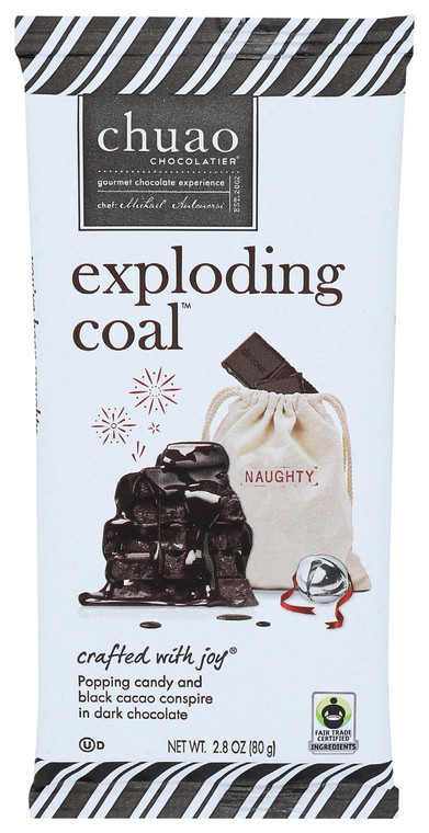 Exploding Coal Dark Chocolate Bar - 2.8 oz