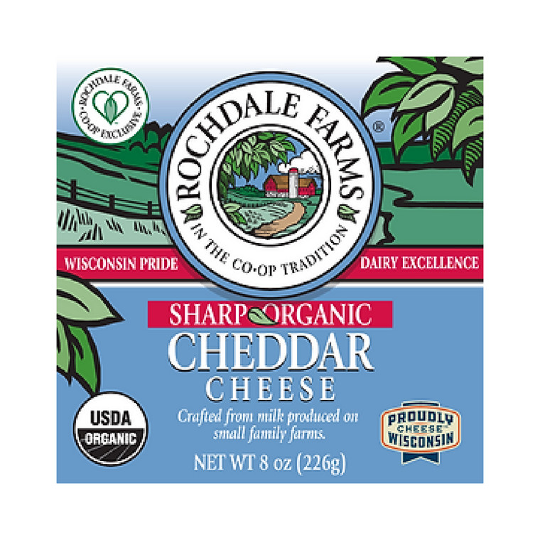 Organic Sharp Cheddar from Rochdale Farms Cooperative Organic Sharp Cheddar from Rochdale Farms Cooperative