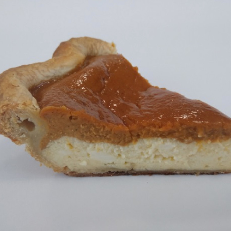 Slice of Pumpkin Cheesecake Pie