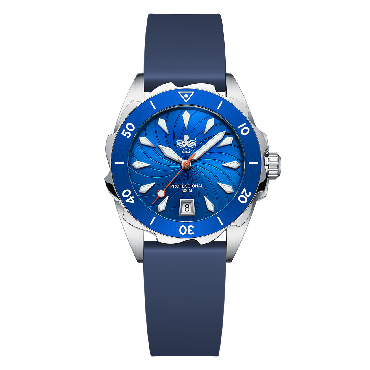 PHOIBOS SEA NYMPH 300M Quartz Lady Diver Watch PX021B Blue