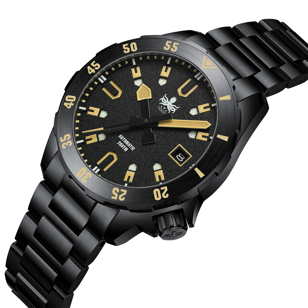 PHOIBOS APOLLO DLC 200M Automatic Diver Watch PY056CX Black