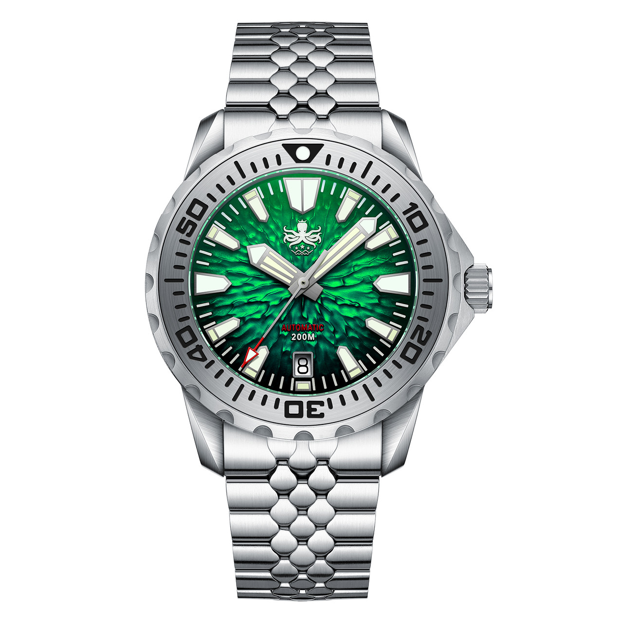 PHOIBOS KRAKEN 200M Automatic Diver Watch PY059A Tropic Green
