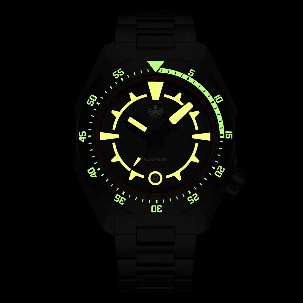 PHOIBOS Depth Hunter DLC 300M Automatic Diver Watch PY060DX Black