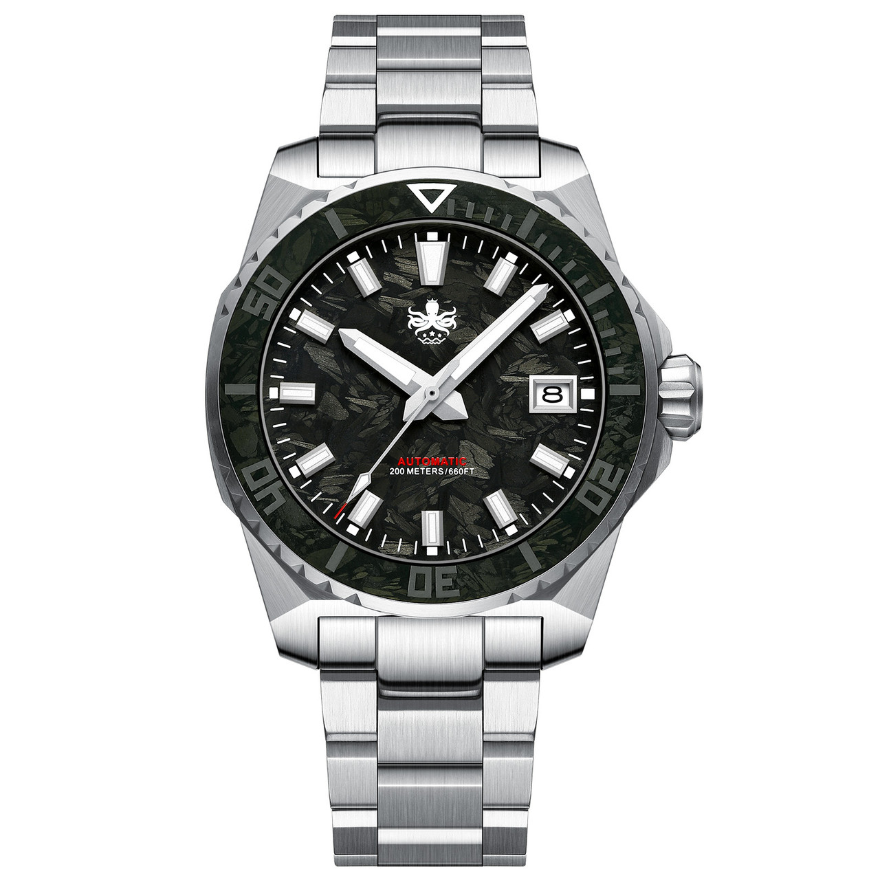 PHOIBOS LEVIATHAN 200M Automatic Diver Watch PY062C Black Lumed