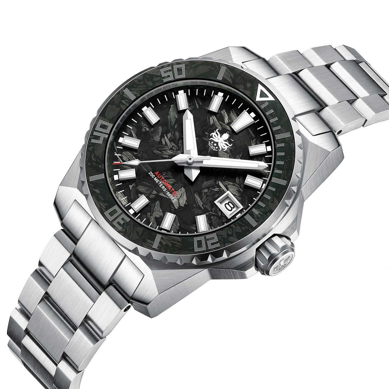 PHOIBOS LEVIATHAN 200M Automatic Diver Watch PY062C Black Lumed