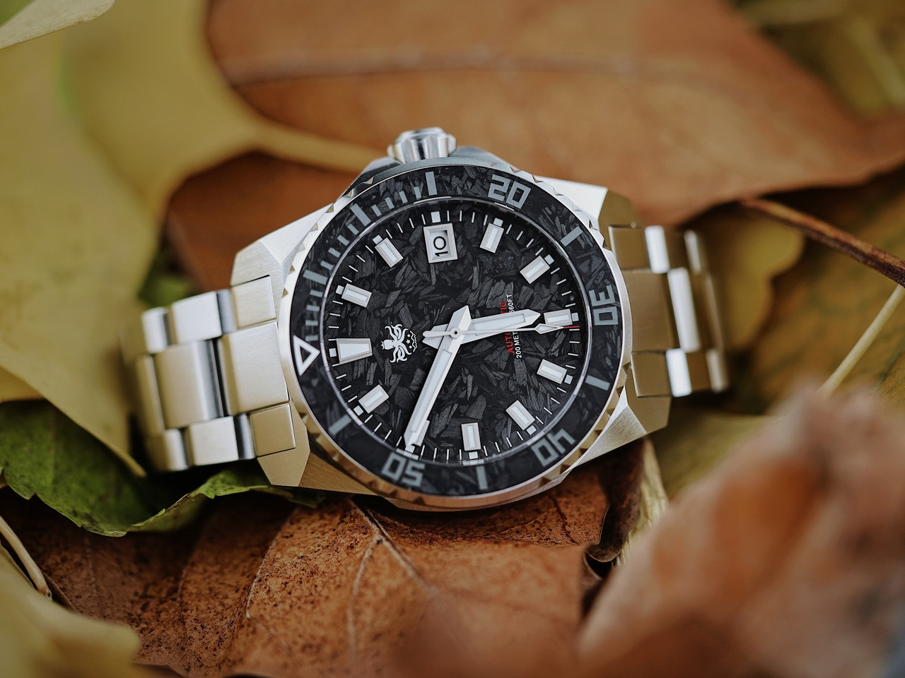 PHOIBOS LEVIATHAN 200M Automatic Diver Watch PY062C Black Lumed