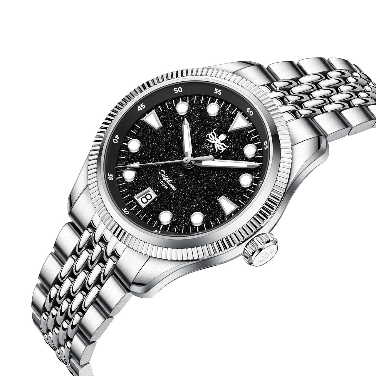 PHOIBOS Delphinus 100M Automatic Watch PY066C Black Aventurine