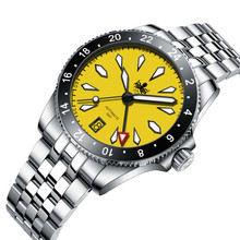 PHOIBOS Voyager GMT 200M Automatic Diver Watch PY043F Canary Yellow