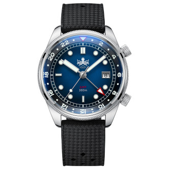 PHOIBOS EAGLE RAY GMT PX023B 300M Dive Watch Blue