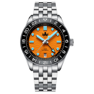 PHOIBOS Wave Master GMT 200M Automatic Diver Watch PY049G Orange
