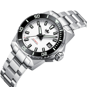 PHOIBOS Delphinus 200M Automatic Diver Watch PY055ED Silver White Date