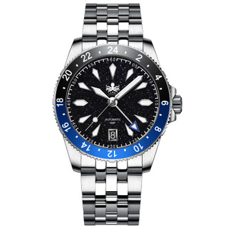 PHOIBOS Voyager GMT 100M Automatic Diver Watch PY058H Royal