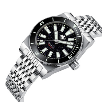 PHOIBOS Narwhal 200M Automatic Diver Watch PY061C Black Aventurine