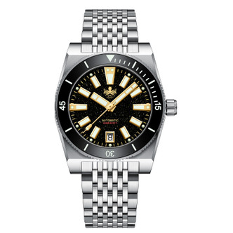 PHOIBOS Narwhal 200M Automatic Diver Watch PY061C Black Aventurine