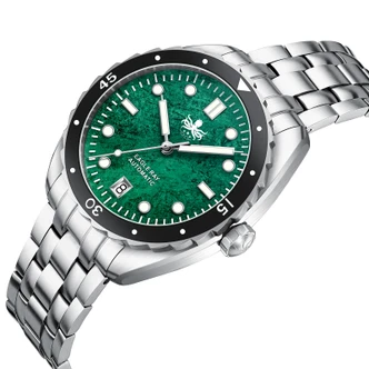 PHOIBOS EAGLE RAY 200M Automatic Diver Watch PY065AD Green Jade Date
