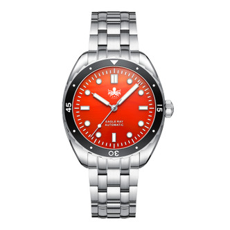 PHOIBOS EAGLE RAY 200M Automatic Diver Watch PY065FN Orange Agate No Date