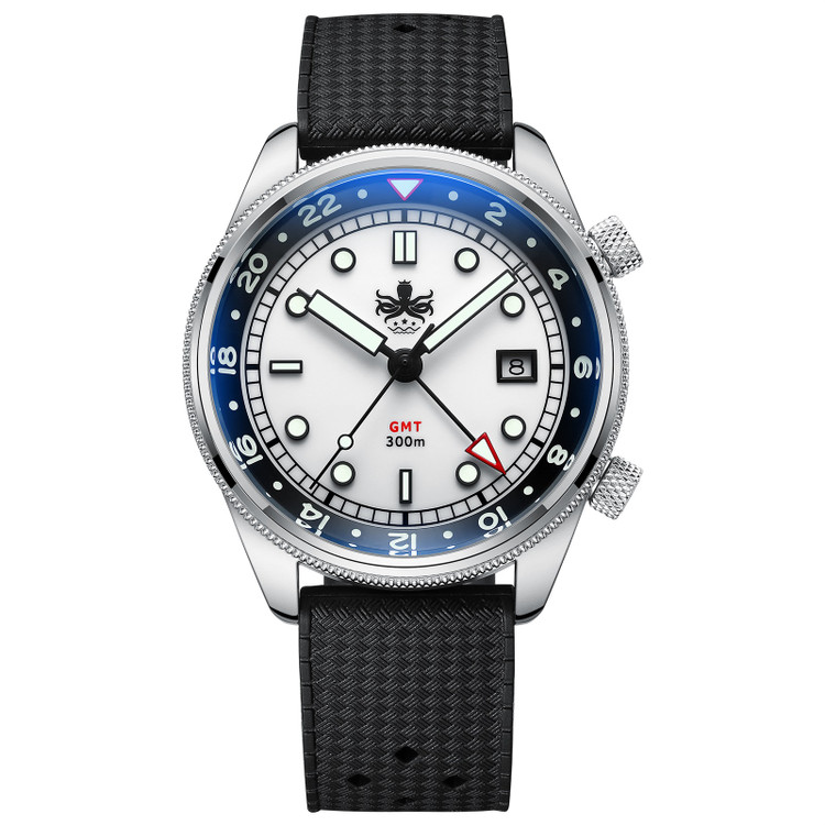 PHOIBOS EAGLE RAY GMT PX023G 300M Dive Watch White