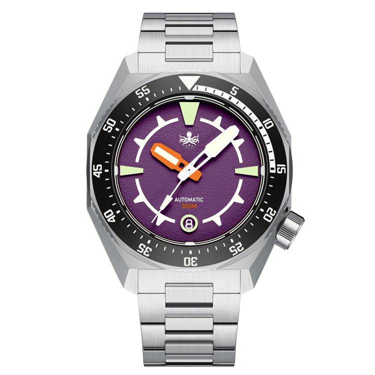 PHOIBOS Depth Hunter 300M Automatic Diver Watch PY060H Purple