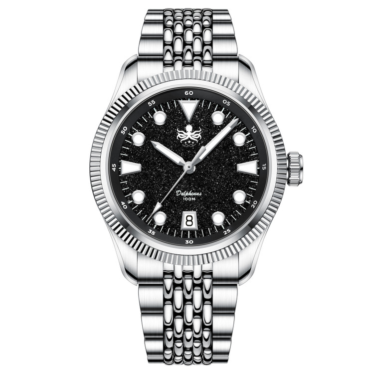 PHOIBOS Delphinus 100M Automatic Watch PY066C Black Aventurine