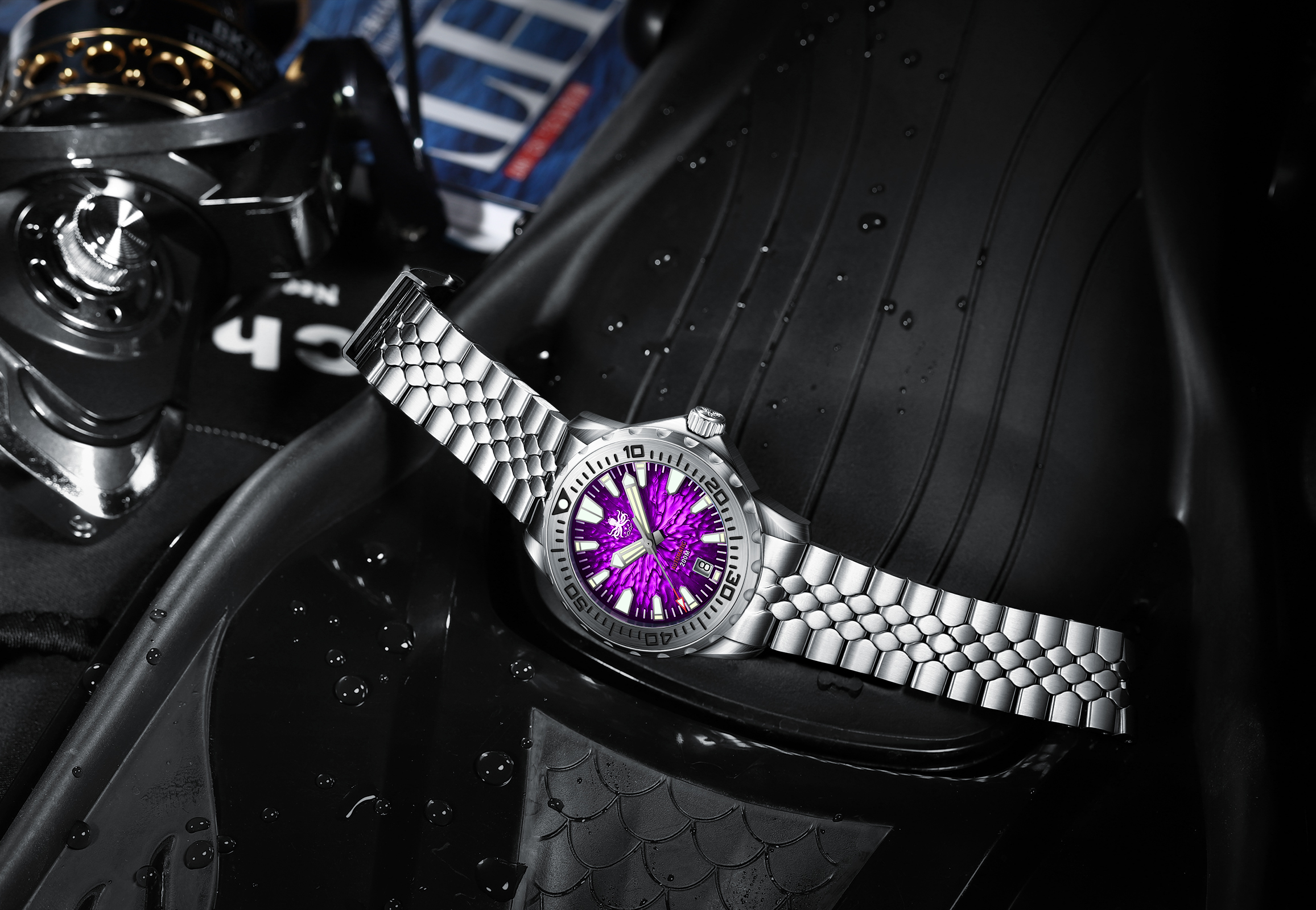 Dive Watch Black Dlc Islander Aviator Automatic Watch PHOIBOS