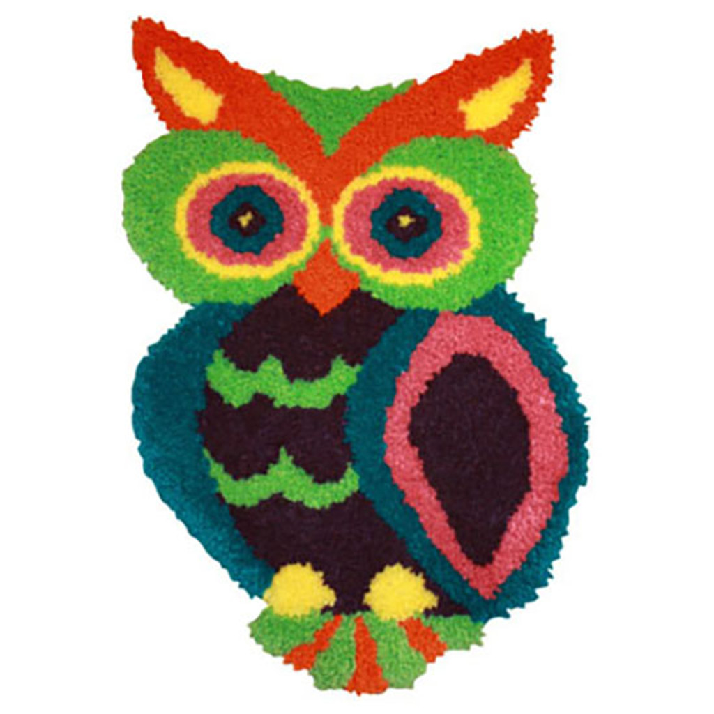 Owl Shaped Latch Hook Rug Kit