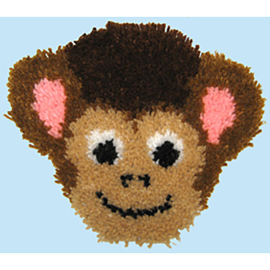 Monkey Huggables O Latch Hook Pillow Kit