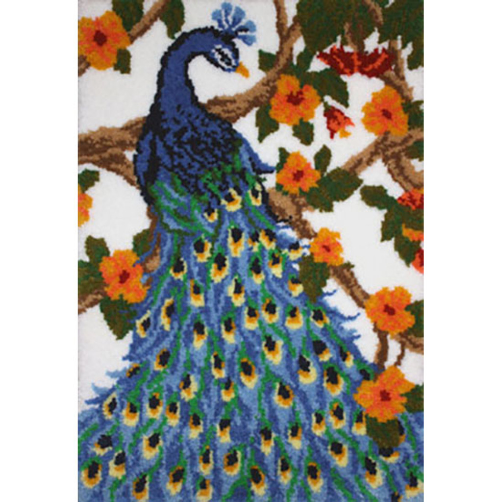 Peacock Latch Hook Rug Kit