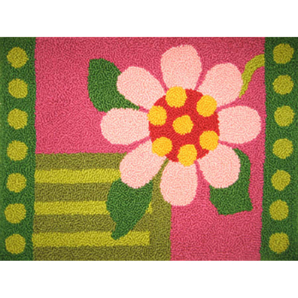 Geometric Floral Pillow Punch Needle Rug Kit