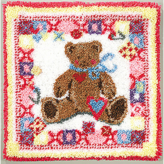 Teddy Bear Block Latch Hook Rug Kit