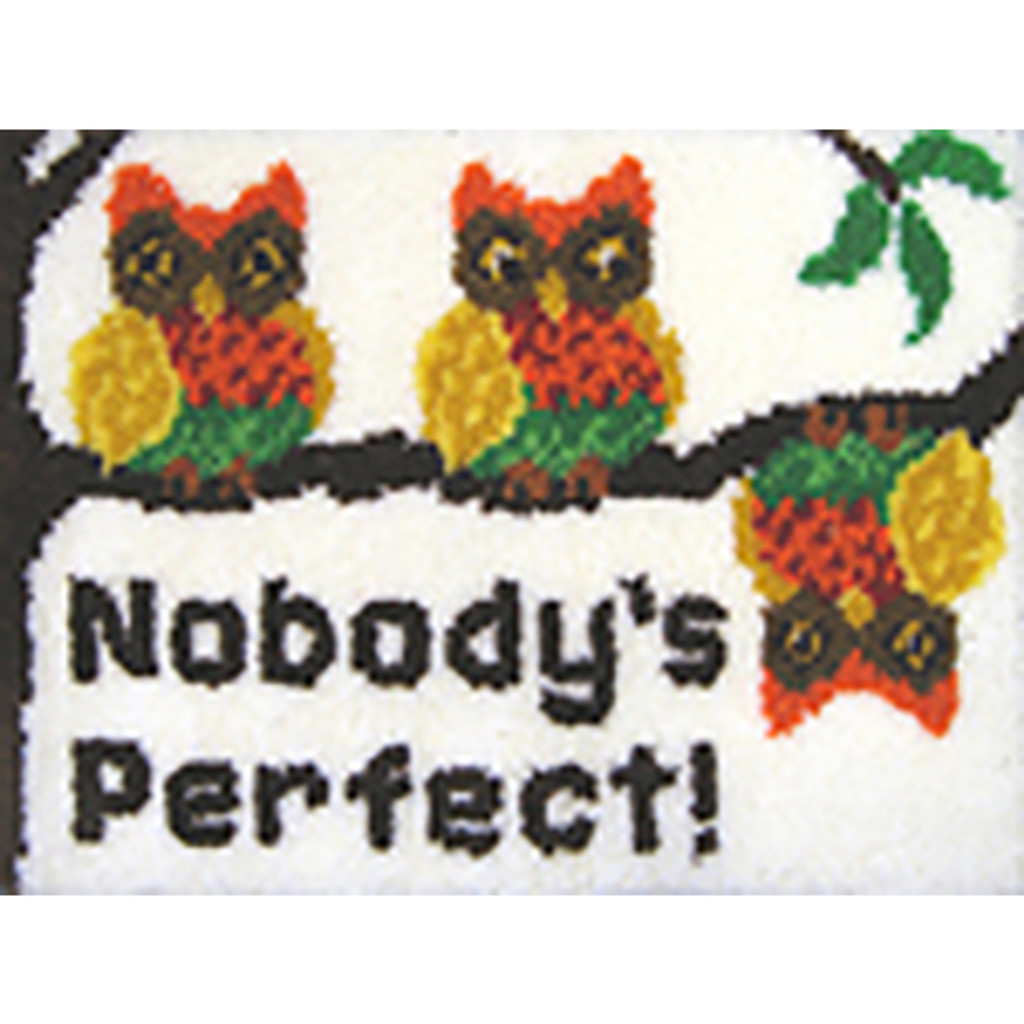 Nobody's Perfect Latch Hook Rug