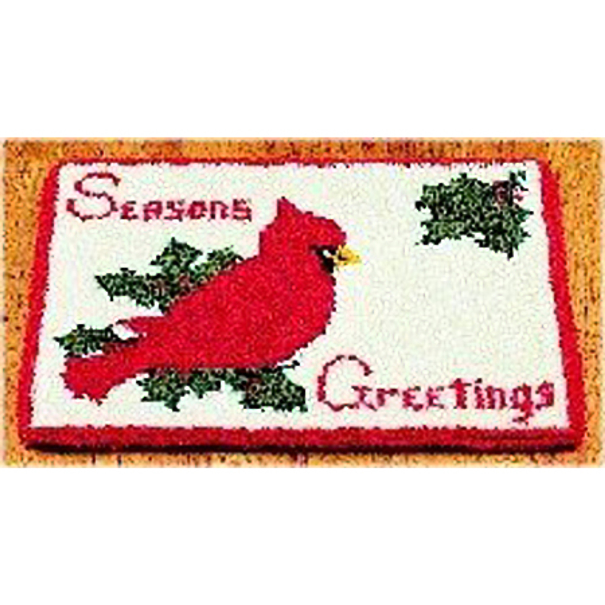 Pillow Rug Hooking Kit - Cardinal Pair