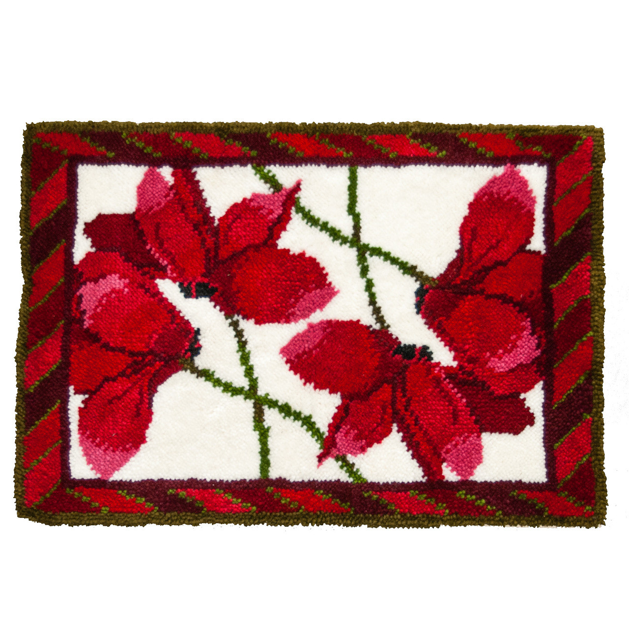 羊毛フェルト Listed exclusively for gloriafung0207 Cyclamen Latch Hook Rug Kit
