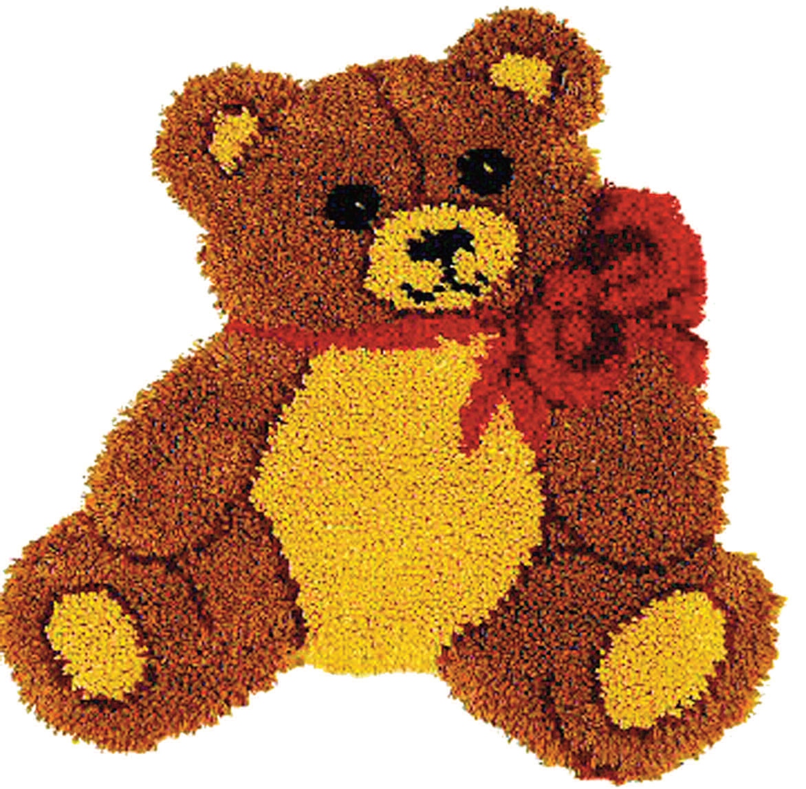 Large Teddy Shaped Latch Hook Rug Kit