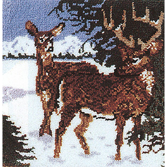 Deer Crossing Latch Hook Rug Kit