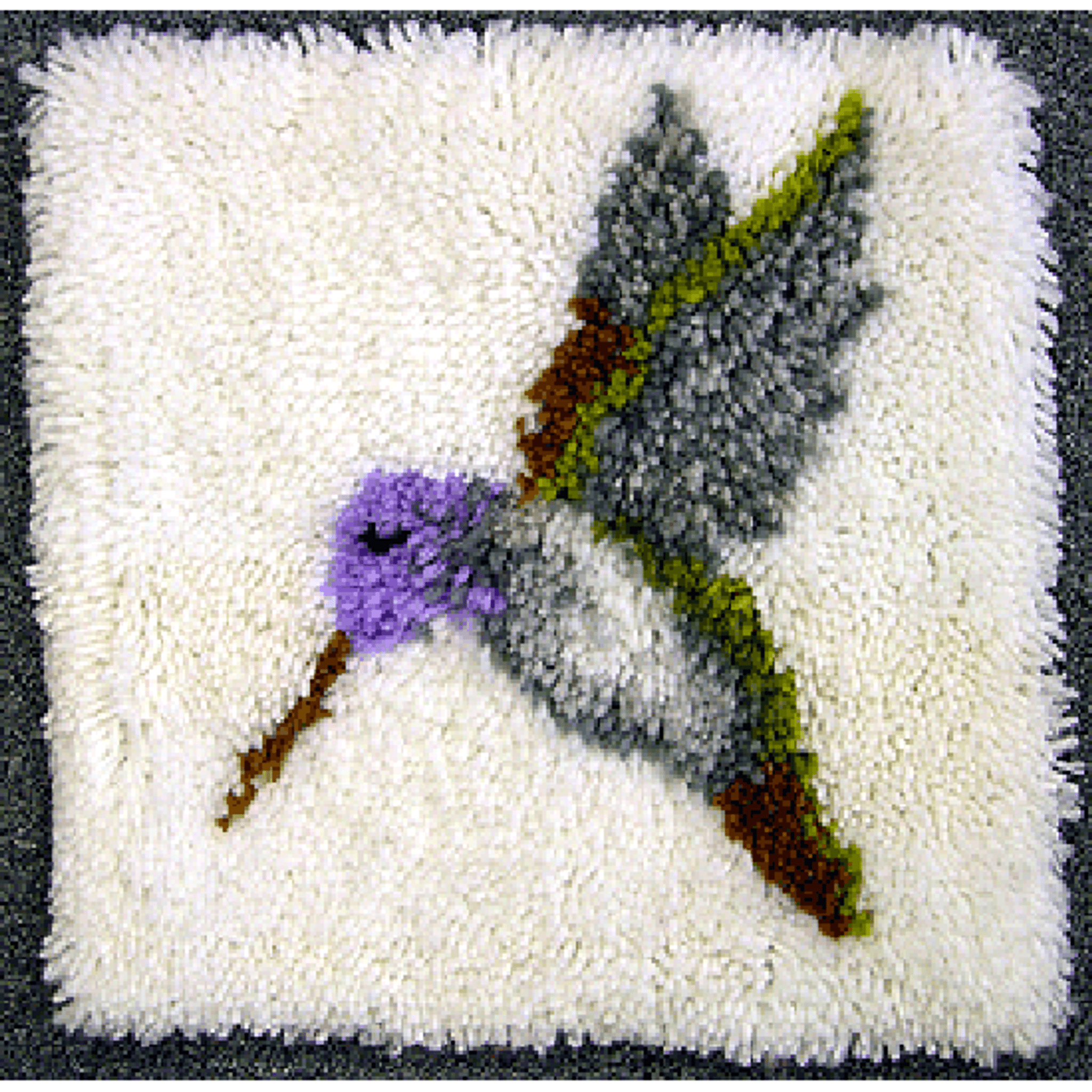 Hummingbird Latch Hook Pillow Kit