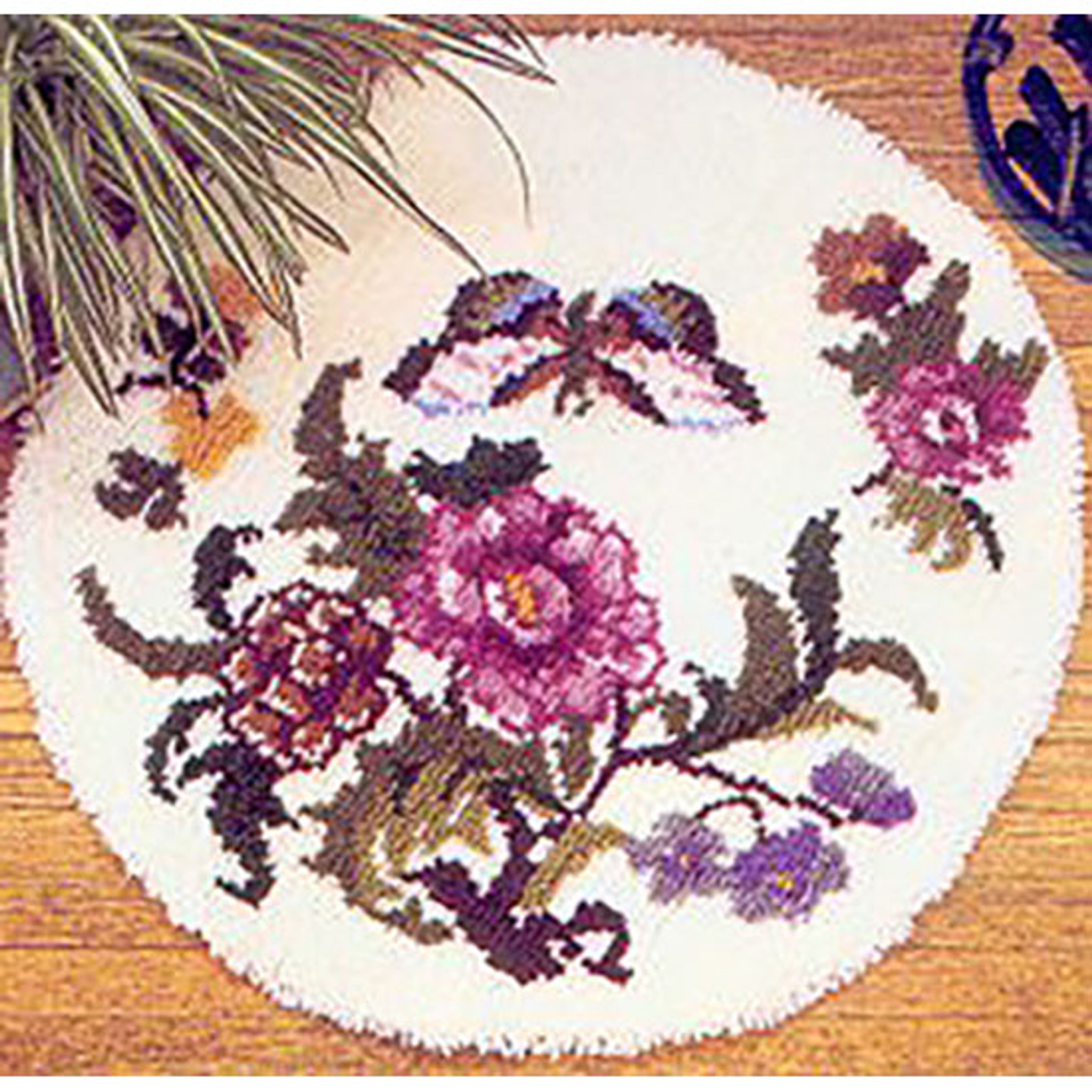 Rose Woman Tapestry Kits Latch Hook Rug Kits Carpet Embroidery Latch Hook  Rug Needlework Button Package DIY Rugs Hook Rug Point Rug 