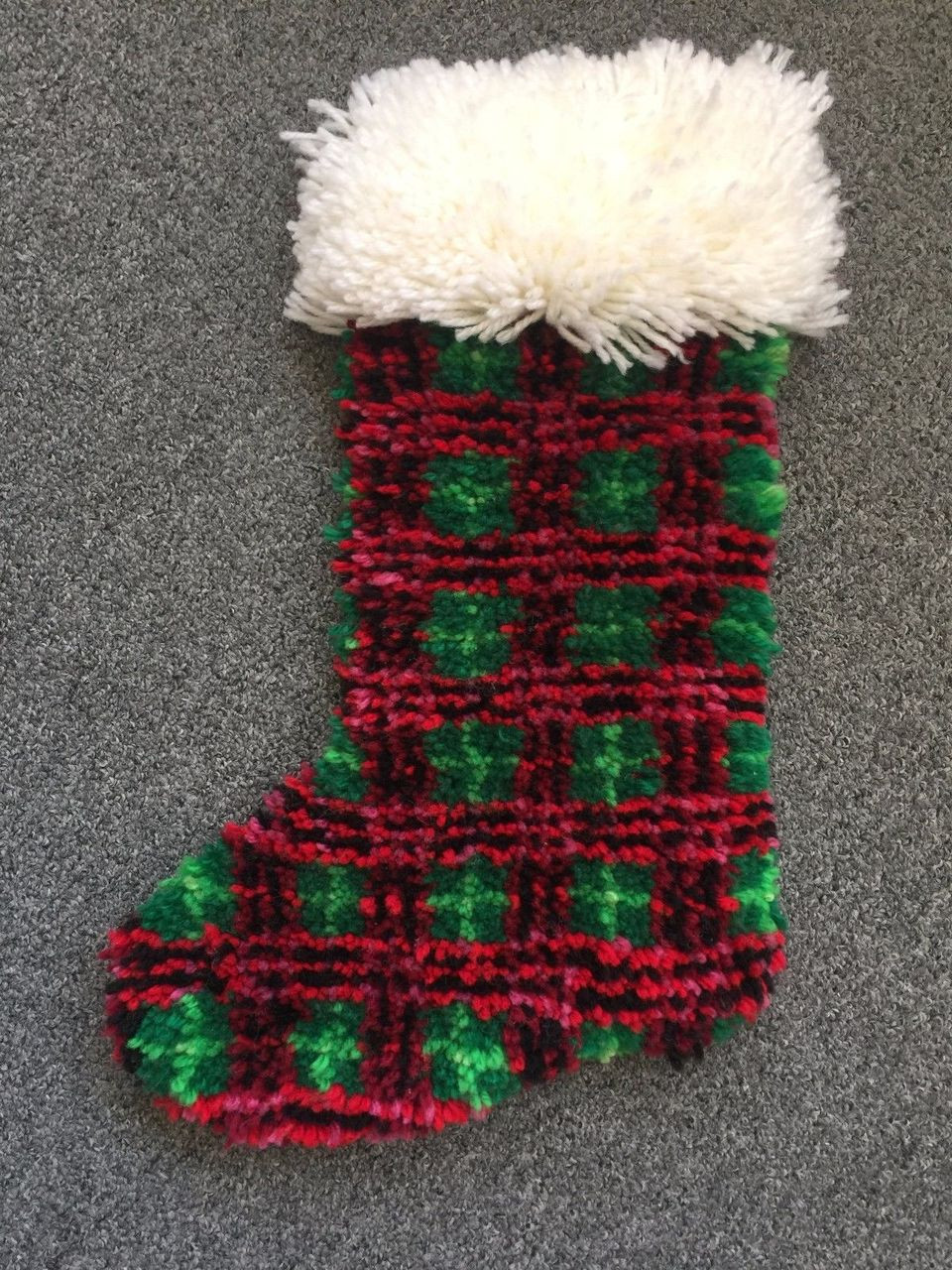 Plaid Latch Hook Christmas Stocking Kit