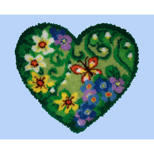 Spring Floral Heart Shape Latch Hook Kit