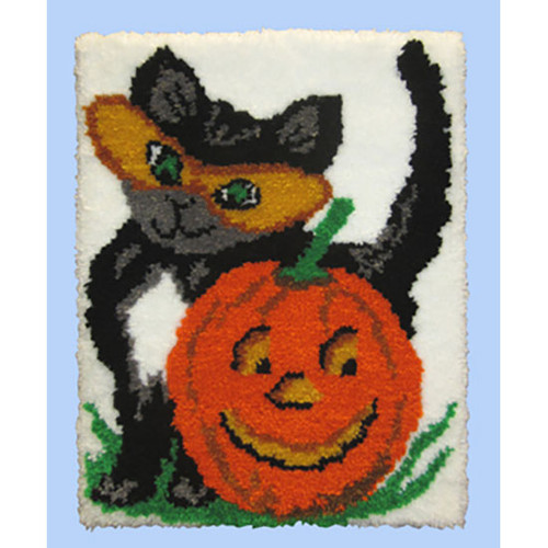 Halloween Cat Latch Hook Rug Kit