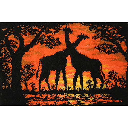 Giraffes at Sunset Latch Hook Rug Kit