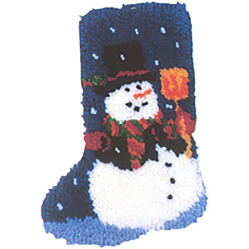 Snowman Latch Hook Christmas Stocking Kit