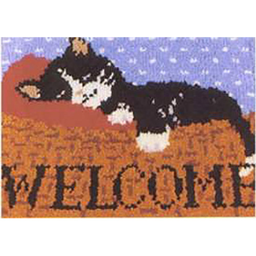 Cat Nap Welcome Latch Hook Rug