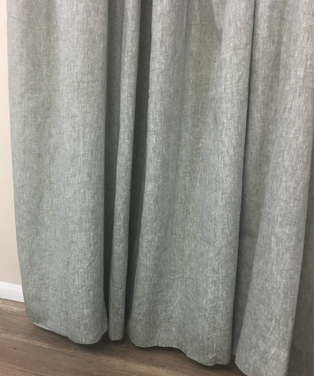 Chambray Olive Green Linen Shower Curtain, Available in all sizes or ...