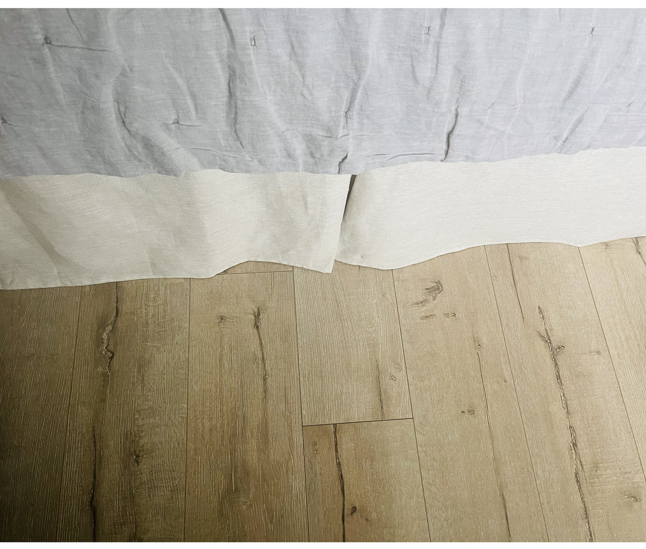 Belgian Flax Canvas Weight Linen Bed Skirt with Tailored Pleats