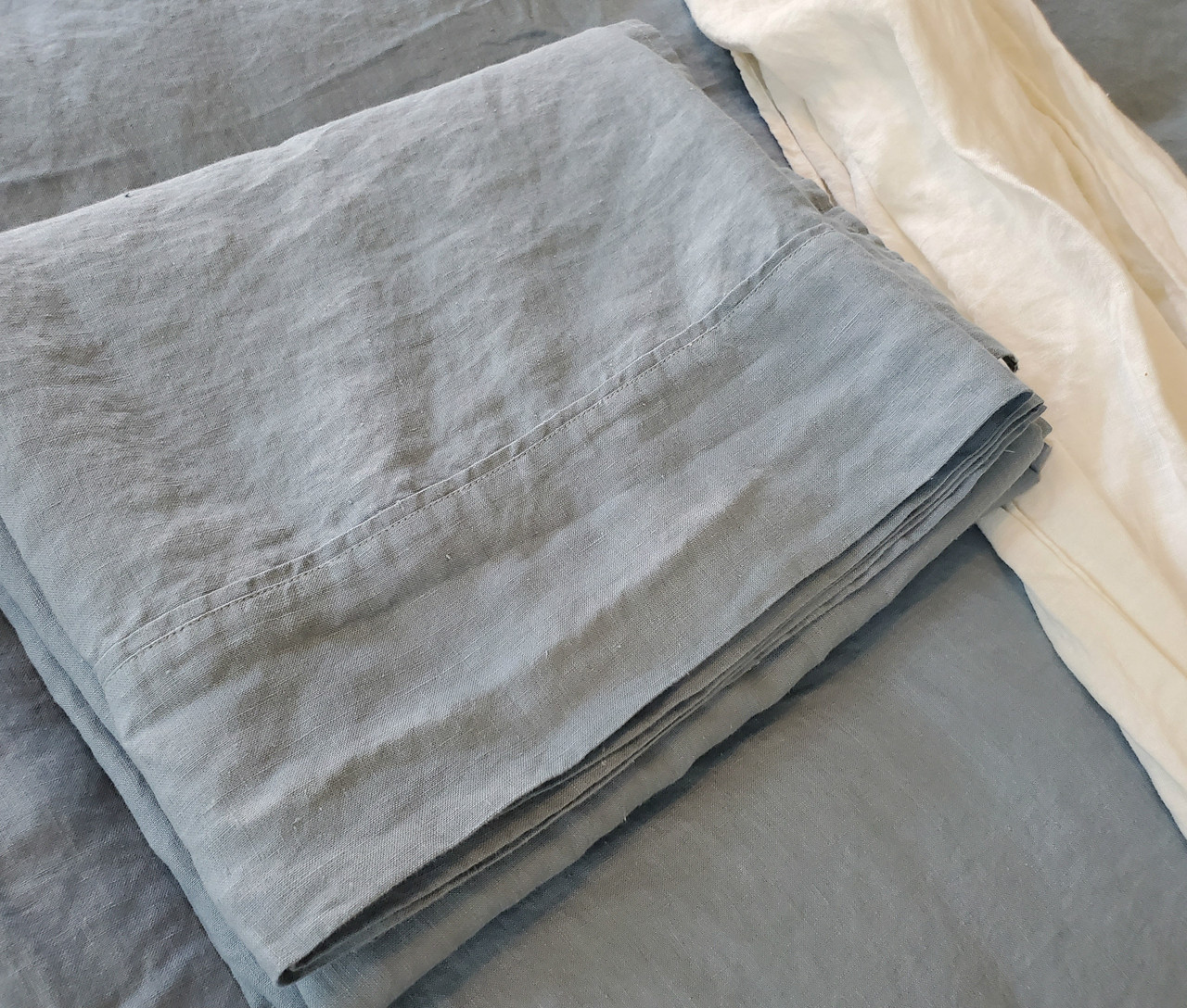 Dusty Blue Linen Sheets Set | Handcrafted by Superior Custom Linens