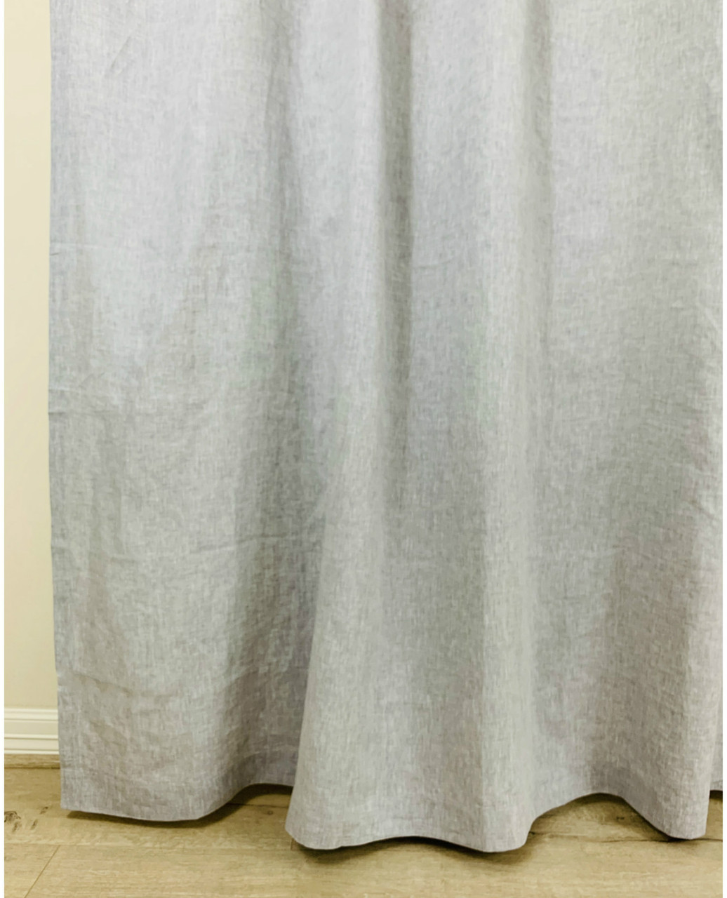 Chambray Graphite Grey Linen Shower Curtain, Available in all sizes or
