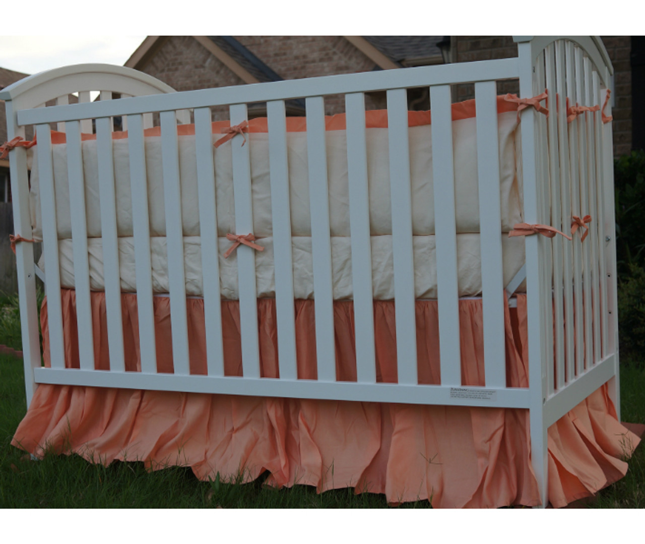 peach crib skirt