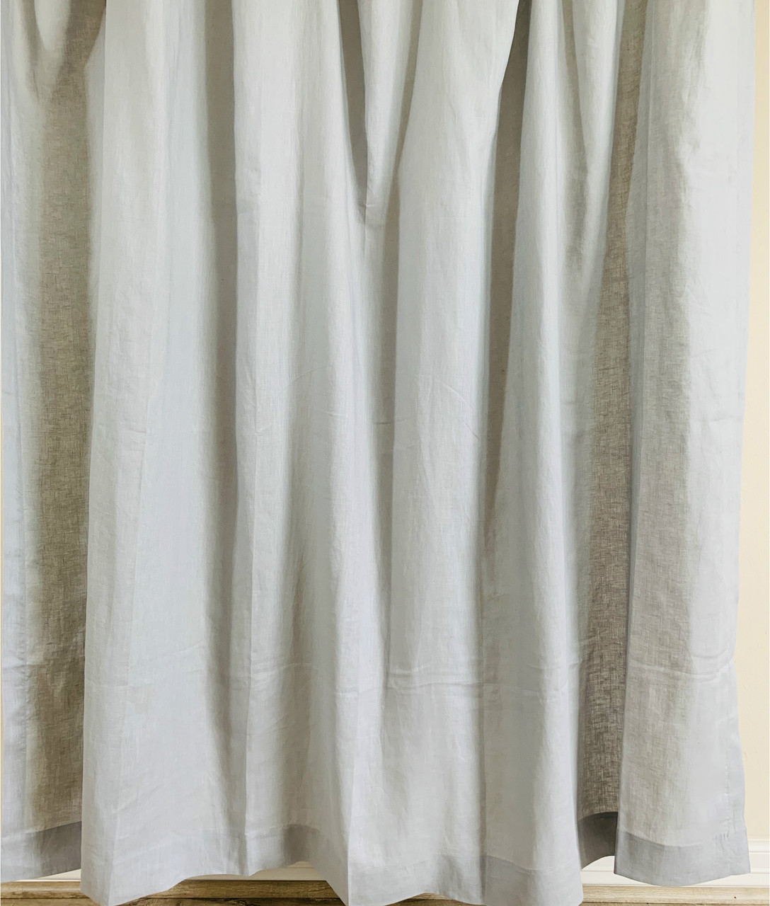 Coin Grey Linen Shower Curtain