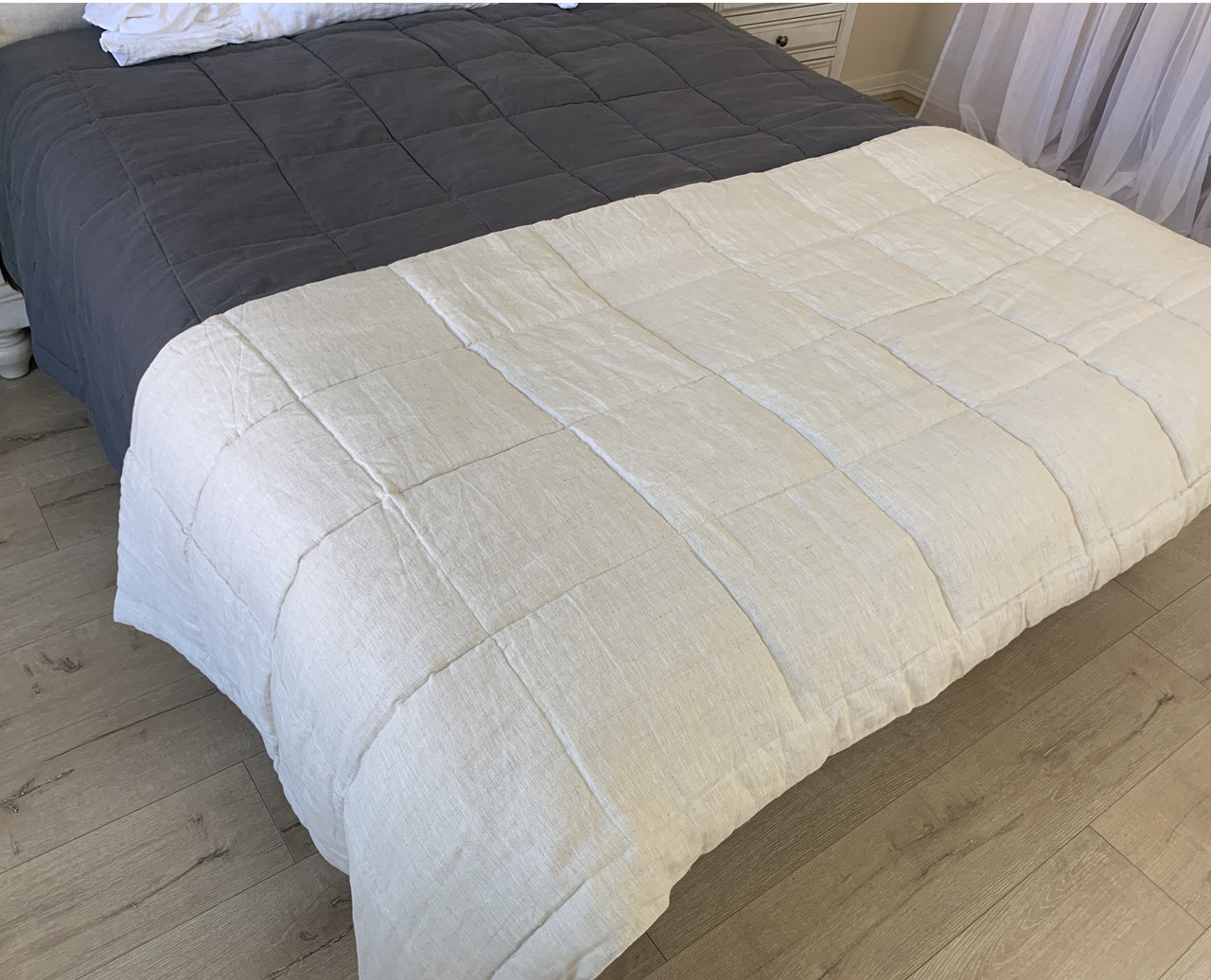 Linen Box Quilt Comforter Quilt