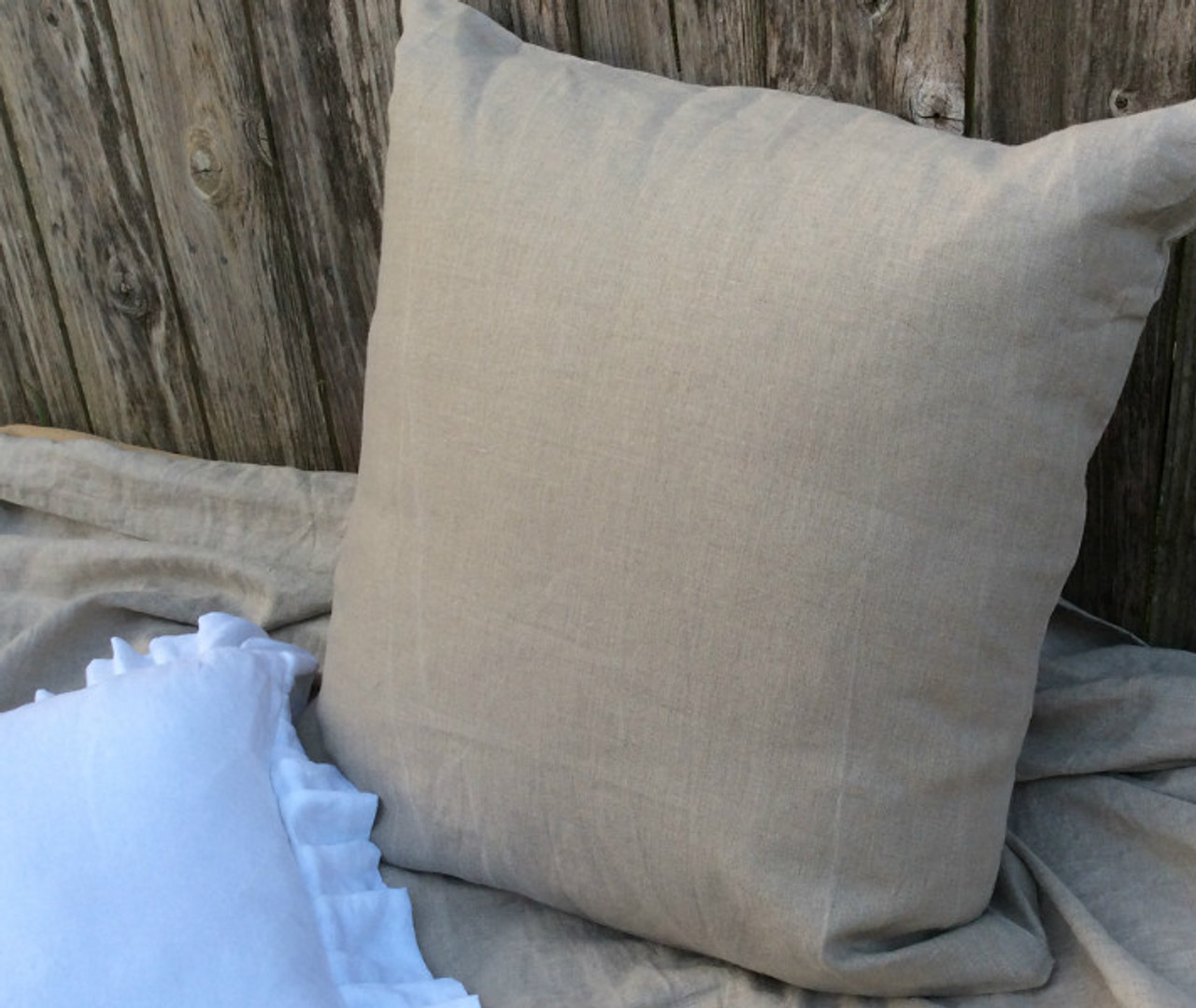 Euro Sham, Natural Linen White, Grey, Cream, Pink, Blue, Stripe